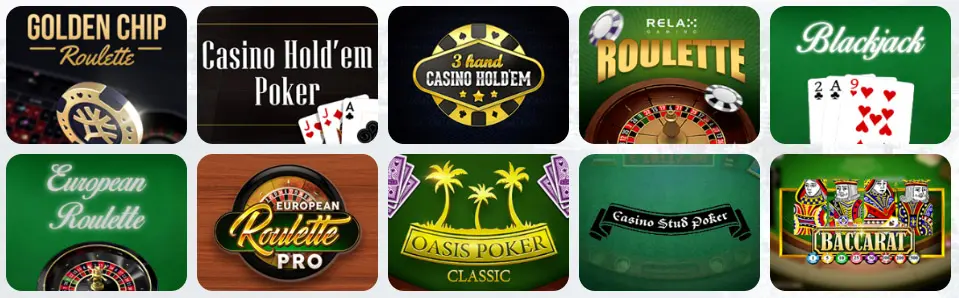 Jeux de table au Gaming Club Casino